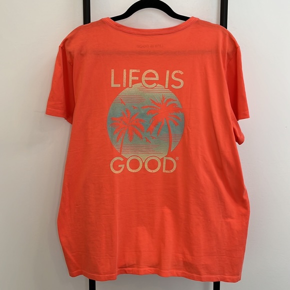 Life is Good orange cotton short sleeve top t-shirt women size XXL - Picture 2 of 6